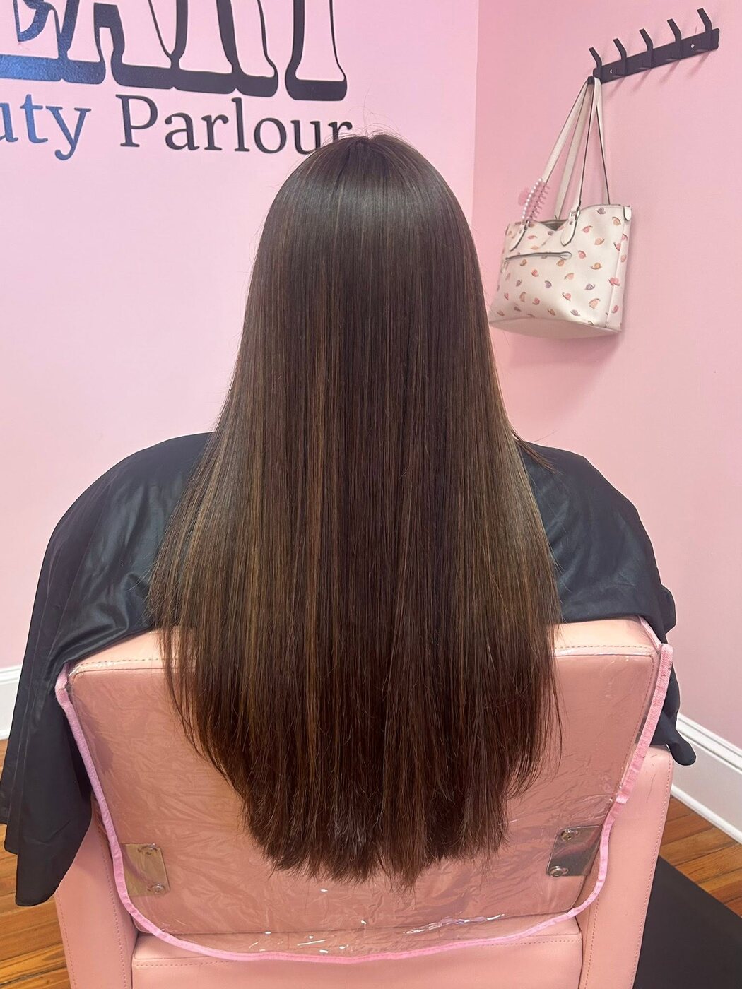 Chocolate balayage with soft waves by Kylie